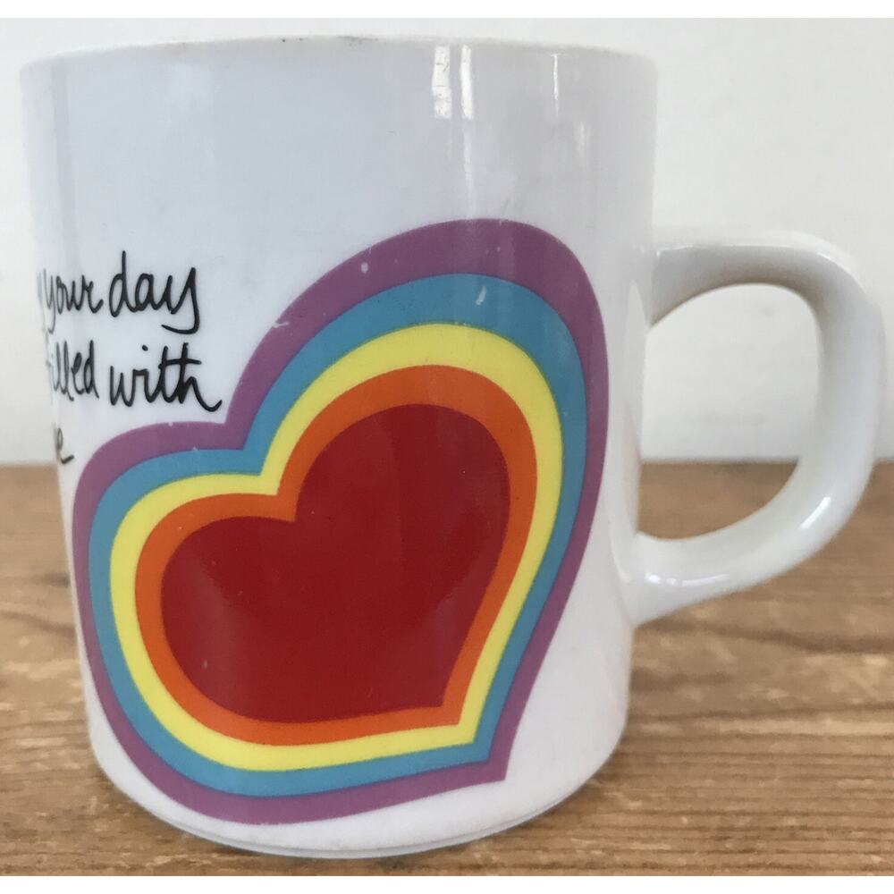 Vintage Avon Easter 1983 Rainbow Heart The Love Mug Coffee Cup Porcelain